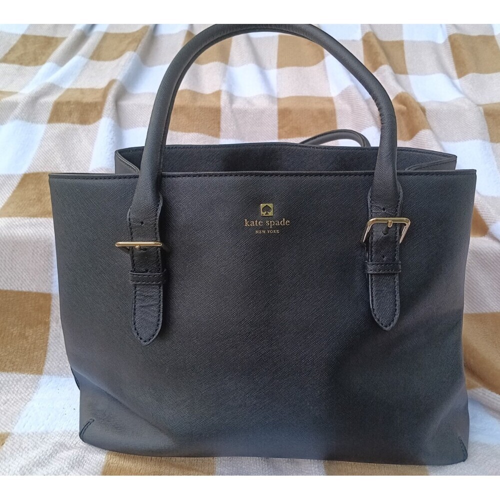Kate Spade New York Cove Street Ariel Black Saffiano Leather Satchel Handbag - Picture 5 of 6